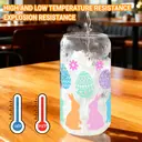 Alphynix 1pc Easter Fresh Start Glass Tumbler, 500ml "Liquid Me" Design with Strawberry, Cherry & Kale Motifs, Includes Bamboo Lid & Straw, Spring Detox Gift image 4