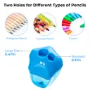 M&G Pencil Sharpeners, 3 Pack Manual Dual Hole Pencil Sharpeners with Lid, Compact Portable Sharpeners for Colored Pencils, School and Office Supplies image 2