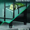 HOMCOM L Shaped Gaming Desk with LED Lights, Power Outlet, USB Charging Ports, 107cm Reversible Corner Computer Desk with Storage Shelves, Monitor Stand for Home Office, Small Space, Black image 6