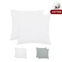 LeBonsoir White Duvet Cover Set，200x200cm/50x75cmx2 Soft Double Brushed Bedding Set， with Zip， 3 Pieces， Includes 1 Duvet Cover & 2 Pillowcases，NO Comforter image 0
