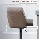 HOMCOM Bar Stools Adjustable Quilted Faux Vintage Leather Brown/Black 2pcs image 6