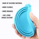 Vilscijon 2-Piece Set: Paw-Shaped Cat Can Opener & Sealing Lids for Cat Food Cans - Blue + Orange image 2