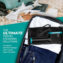 Tower Ceraglide Handheld Garment Steamer with Ceramic Soleplate, 1400W - Black and Teal, T22038TL image 3