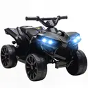 AIYAPLAY 6V Electric Ride on Car, Kids ATV 4 Wheeler with Music and LED Headlights, Indoor Outdoor Toy Car Black image 0
