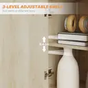 HOMCOM Sideboard, Fluted Modern Storage Cabinet with Single Door, Drawers and Adjustable Shelf for Living Room, Kitchen, Dining Room, Bathroom, Bedroom, Nature Wood Finish image 5