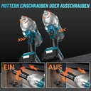 Clé à Chocs Sans Fil Seesii 700 Nm, 1/2" Moteur Brushless avec 2 Batteries 4000 mAh, Boîte 3 Vitesses avec Arrêt Rapide, Idéale pour Camions et Voitures (Changement de Pneus, Desserrage d’Écrous), 6 Douilles image 3