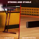 HOMCOM Gaming Desk with LED Lights and Power Outlets, 100 x 60cm Z Shaped Computer Desk with Monitor Stand and Steel Frame, PC Gaming Table for Home Office, Black image 6