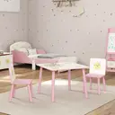 AIYAPLAY 3-Piece Kids Table and Chair Sets, Kids Table with 2 Chairs Set Furniture with Star Pattern for Boys and Girls, Bedroom, Nursery, Playroom, Pink image 2
