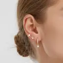 Ever Faith 3 - pair Dangle Huggie Earrings Set Dainty Hoop Spike and Stud Earrings with Cubic Zirconia image 1