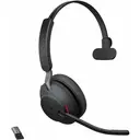 Jabra Evolve2 65 Wireless PC-Headset, Geräuschunterdrückung, Microsoft Teams-zertifizierter Mono-Kopfhörer mit langlebigem Akku, USB-A-Bluetooth-Adapter, Schwarz image 0