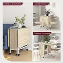 HOMCOM Dining Table Foldable Portable Oak Effect/White image 6