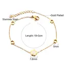 Cherry Blossom Charm Bracelet with White Shell Flower, 18K Gold Plated Stainless Steel Floral Jewelry (19+3cm) image 1