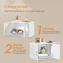 Feandrea Cat Litter Box Enclosure, 85 x 49 x 50 cm, Cloud White, Dog-Proof Design, Reduces Litter Track-Out, Suitable for Adult Cats / Large Breeds image 3