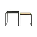 Interiors by Premier Side Tables Nested Depok Square Black/Rattan 2pcs image 1