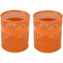 Senhoglb Mesh Pen Pot，Set of 2，Orange, New Year Sale , Top gift picks image 0
