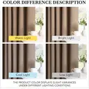 PONY DANCE Rideaux occultants avec œillets, Lot de 2 panneaux, L 140 x H 245 cm (L 55 x H 96 pouces), Cappuccino image 3