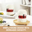 Chinese Style Ceramic Canister Set, White Porcelain Storage Jars with Bamboo Tray for Kitchen Countertop
2-Pack Seasoning Jar Set, White Ceramic Canisters with "Peace & Joy" and "Good Fortune" Blessings, Includes Wooden Tray image 4