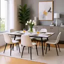 URBAN MEUBLE White Marble Effect Extendable Dining Table image 2