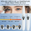 SUNLUXY S600 Recourbe-cils électrique pour courbure naturelle longue tenue, avec affichage LED de la température et de la batterie, arrêt automatique de sécurité - Blanc image 5
