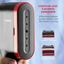 Tower Ceraglide Handheld Garment Steamer with Ceramic Soleplate, 1400W - Black and Red, T22038RED image 3