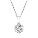 ALAIN MICHAL Collier classique en argent 1 carat - avec cadeau spécial de la Saint-Valentin image 1