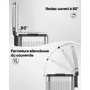 Poubelle en acier inoxydable 60 litres / 16 gallons avec couvercle à fermeture douce, grande poubelle à pédale avec texture romaine, seaux intérieurs amovibles, poubelle de recyclage pour cuisine et bureau, argenté image 7