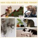 PawHut Cat Scratching Barrel Kitten Tree Tower for Indoor Cats Pet Furniture Climbing Frame Covered with Sisal and Seaweed Rope Cozy Platform Soft Plush image 3