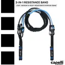 Capelli Sport 3 in 1 Resistance Band -  - TPE120cmeasy-adjust clips to add or remove bands for desired resistance levels，Foam handles，Ideal for arm curls image 1