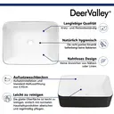 DeerValley Rectangular Bathroom Sink Black Exterior, White Interior Countertop Basin 475mm*375mm, Bathroom Sink, Hand Wash Basin image 7