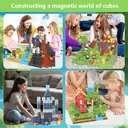 XINQIYUAN Qiyuan Jouet Éducatif Blocs de Construction Thème Forêt Monde Magnétique 2.5cm 120pièces [Mélange aléatoire – Couleurs issues uniquement de la photo principale] image 5