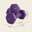 SONGMICSHOME  Haltères fitnesse, vinyle, hexagonaux 2 kg, entraînement à domicile ou salle, violet image 2