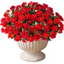 Yuejia Lot de 6 bouquets de fleurs artificielles en soie camélia rouge - 38 cm image 0