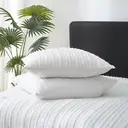 MEEALLHOME Parure de lit à rayures verticales blanc - 1 housse 200 x 220 cm et 2 taies 80 x 80 cm image 5