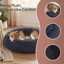 SONGMICS Comfortable Pet Bed, Donut Dog & Cat Bed, Removable & Washable Inner Pad, Machine Washable, Plush Material, 80 cm, Dark Grey, Diameter 80 cm, Height 20 cm image 5