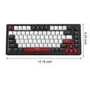 MageGee STAR75 75% Wired Mechanical Keyboard, QWERTY US layout, Compact Blue Backlit Wired Gaming Keyboards with Red Switches, EVA Foam, Knob Control, STAR75 Portable NKRO PC Gaming Keyboard - Black & White image 2