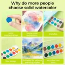 M&G So Many Cats Watercolor Paint Set, 12 Colors Watercolor Kit with Water Brush Pen, Watercolor Paints for Kids and Adults, Art Supplies for Painting and Beginners image 3