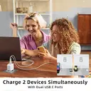 Mokin PD67W GaN Chargeur double USB-C (UE) avec câble 1,2 m - Blanc image 5