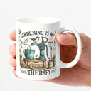 Alphynix 1 Mug céramique blanc 33cl avec gieter, schep und bloeiende bloemen met vogel, perfect cadeau voor tuinliefhebbers dit vakantieseizoen,Le cadeau de la saint-valentin, cadeau d’anniversaire image 2