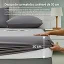 ochama Drap-housse en coton pur brossé 180 x 200 cm - Gris image 3