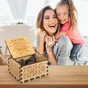 Alphynix 1pc "To My Mom" Music Box, Hand-Cranked Wooden Keepsake with Heartfelt Thank You Message, Emotional Gift for Mother from Daughter image 1