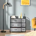 HOMCOM Chest of Drawers with 7 Foldable Drawers, 3-Tier Fabric Bedroom Dresser, Clothes Storage Unit for Bedroom, Living Room image 3