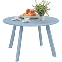 Outsunny Petite table basse ronde, table d'appoint avec patins antidérapants, cadre en métal, pour jardin, balcon, terrasse, salon, Ø 70 x 42 cm, bleu image 0