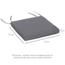 Outsunny Lot de 2 Coussins de chaise de jardin Coussin chaise extérieur Coussins d'assise déhoussables Rembourrage 5 cm Tissu Polyester dim. 45L x 45l cm Gris foncé image 2