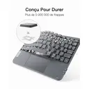 Inateck Clavier Bluetooth 3 canaux avec pavé Tactile, Clavier sans Fil AZERTY Ultra Fin et Portable, Compatible avec iPad OS,Windows et Android, KB01105 Gris image 5