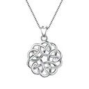 Ever Faith Vintage Good Luck Round Shape Celtic Knot Pendant Necklace image 1