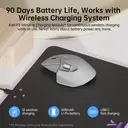 Rapoo MT760L kabellose Bluetooth-Maus für mehrere Geräte, Bluetooth 5.0 und 2,4 GHz Multimode-Verbindung, bis zu 4 Geräte, M+ Cross Computer-Technologie, 11 programmierbare Tasten, 4K DPI, 90 Tage Akkulaufzeit, PC – hellgrau image 2