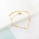 Cherry Blossom Charm Bracelet with White Shell Flower, 18K Gold Plated Stainless Steel Floral Jewelry (19+3cm) image 2