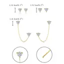 Ever Faith 5-Pair Gold Plated Earrings Set - Stud, Chain and Hoop Earrings Set image 3