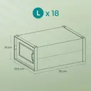 Plastic Shoe Box, Pack of 18, 35.0 x 25.2 x 19.0cm, Transparent and Black image 4