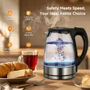 Cuisync 1.7L High Borosilicate Glass Electric Kettle, 2200W High Power Fast Boiling, 304 Stainless Steel Base, 360° Rotating Base, Household Electric Kettle (FY-788) image 1